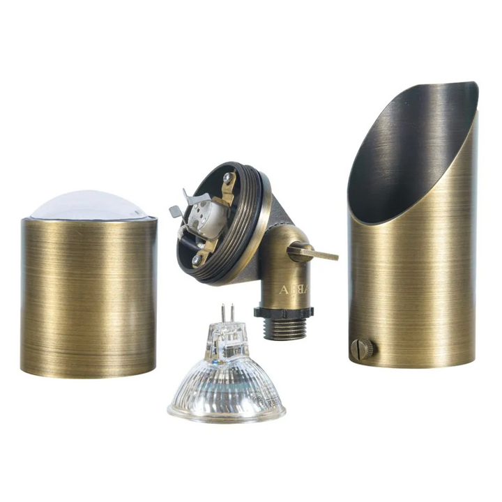 Outdoor Landscape Lighting LED 12V Low Voltage SPB04 Cast Brass Spotlight | Lamp Ready 12V Low Voltage Landscape Light MR16 Socket