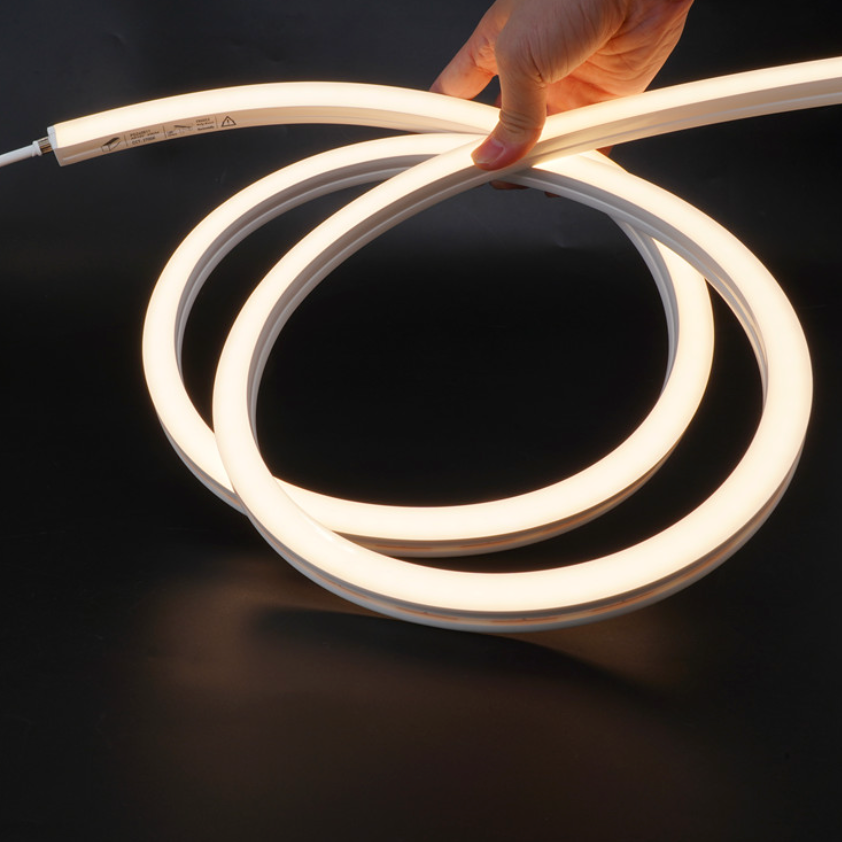 Outdoor Landscape Lighting LED 12V Low Voltage SLN04 Dotless COB LED Neon Side Flex Strip Light with End Cap 3.05W 0.47"x 0.23" AC12V 16' or DC24V 16'/49'/65' IP67 Waterproof