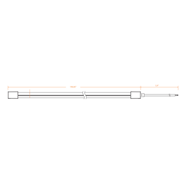 Outdoor Landscape Lighting LED 12V Low Voltage SLN04 Dotless COB LED Neon Side Flex Strip Light with End Cap 3.05W 0.47"x 0.23" AC12V 16' or DC24V 16'/49'/65' IP67 Waterproof