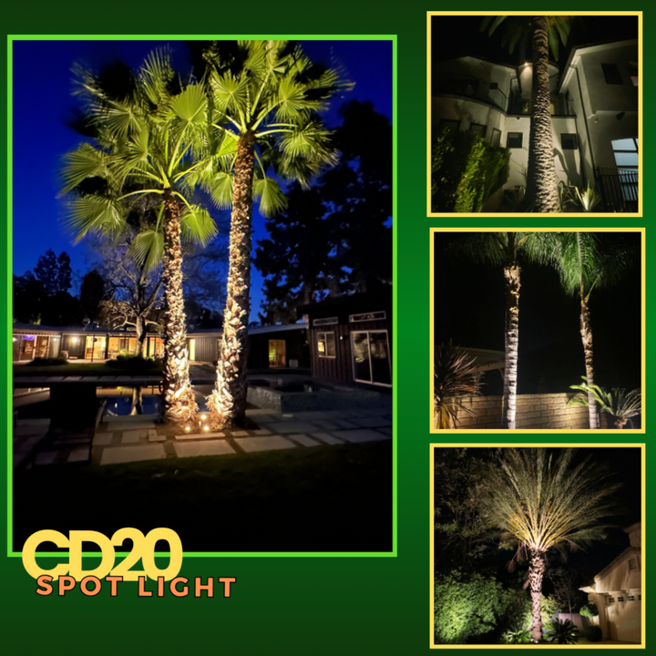 Outdoor Landscape Lighting LED 12V Low Voltage CD20 Cast Aluminum Spotlight | 20W Integrated LED 12V Low Voltage Landscape Light
