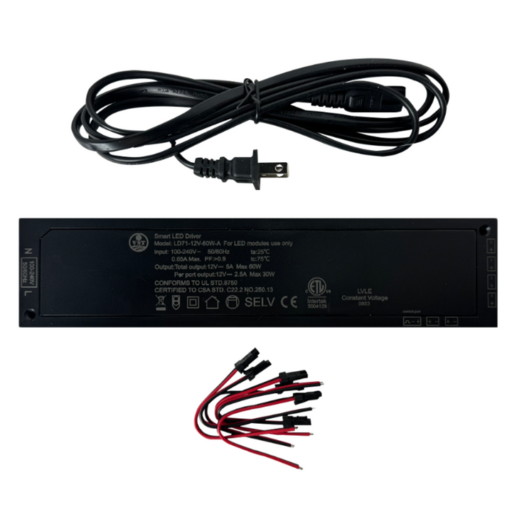 Outdoor Landscape Lighting LED 12V Low Voltage TSDC60 – Heavy Duty 12V DC 60W Low Voltage Transformer for LED Modules