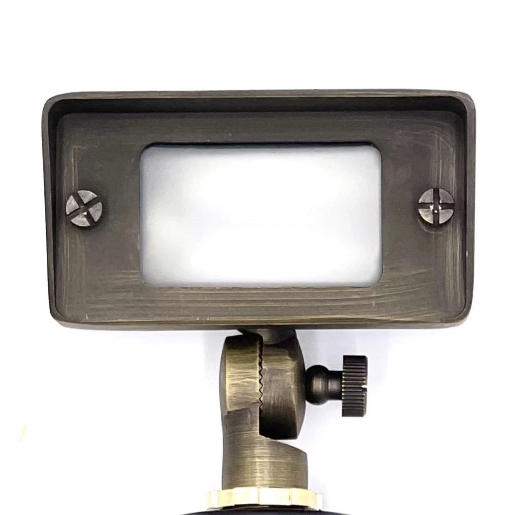Outdoor Landscape Lighting LED 12V Low Voltage FLBP02 Tulay Antique Brass Squared Floodlight Low Voltage Landscape Lighting