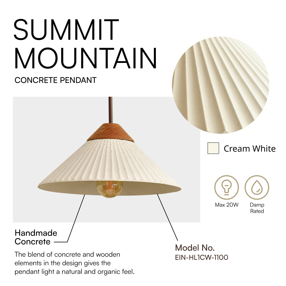 Outdoor Landscape Lighting LED 12V Low Voltage Summit Mountain Concrete Hanging Pendant Light E26 Socket Line Voltage 100V-240V AC IP64 Damp-rated
