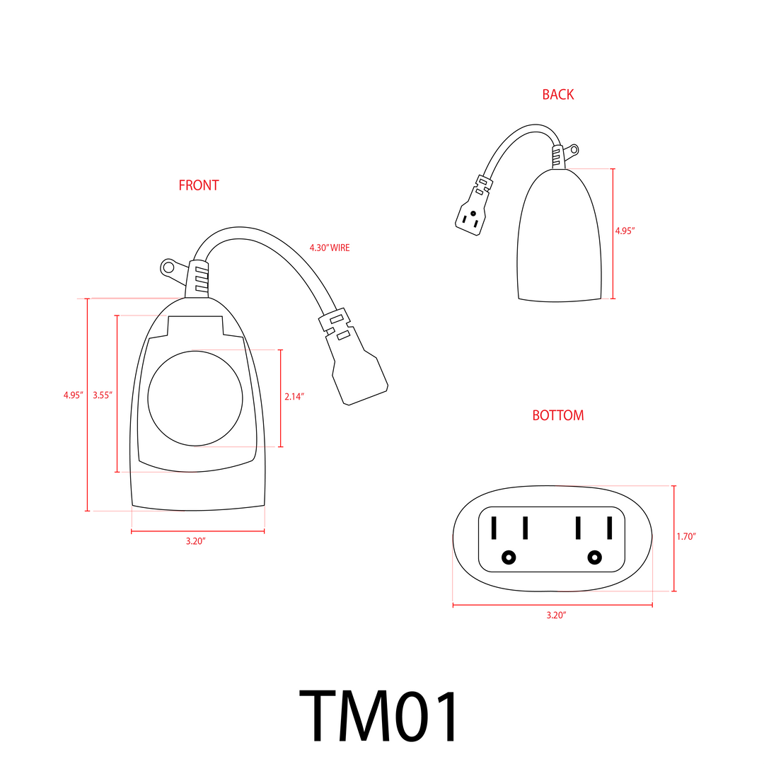 Outdoor Landscape Lighting LED 12V Low Voltage TM01 Outdoor Plug In Timer | IP65 Waterproof Mechanical Clock for Garden Lights 24 Hour