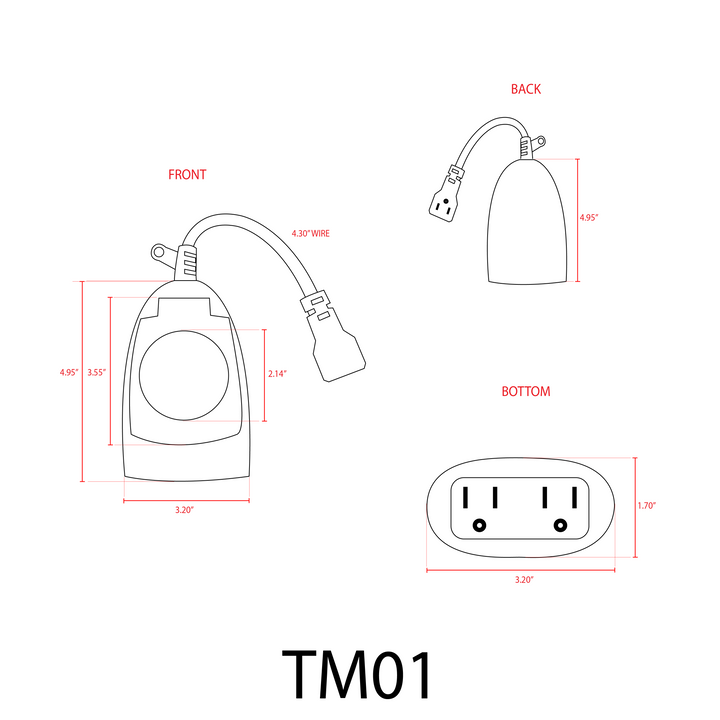 Outdoor Landscape Lighting LED 12V Low Voltage TM01 Outdoor Plug In Timer | IP65 Waterproof Mechanical Clock for Garden Lights 24 Hour