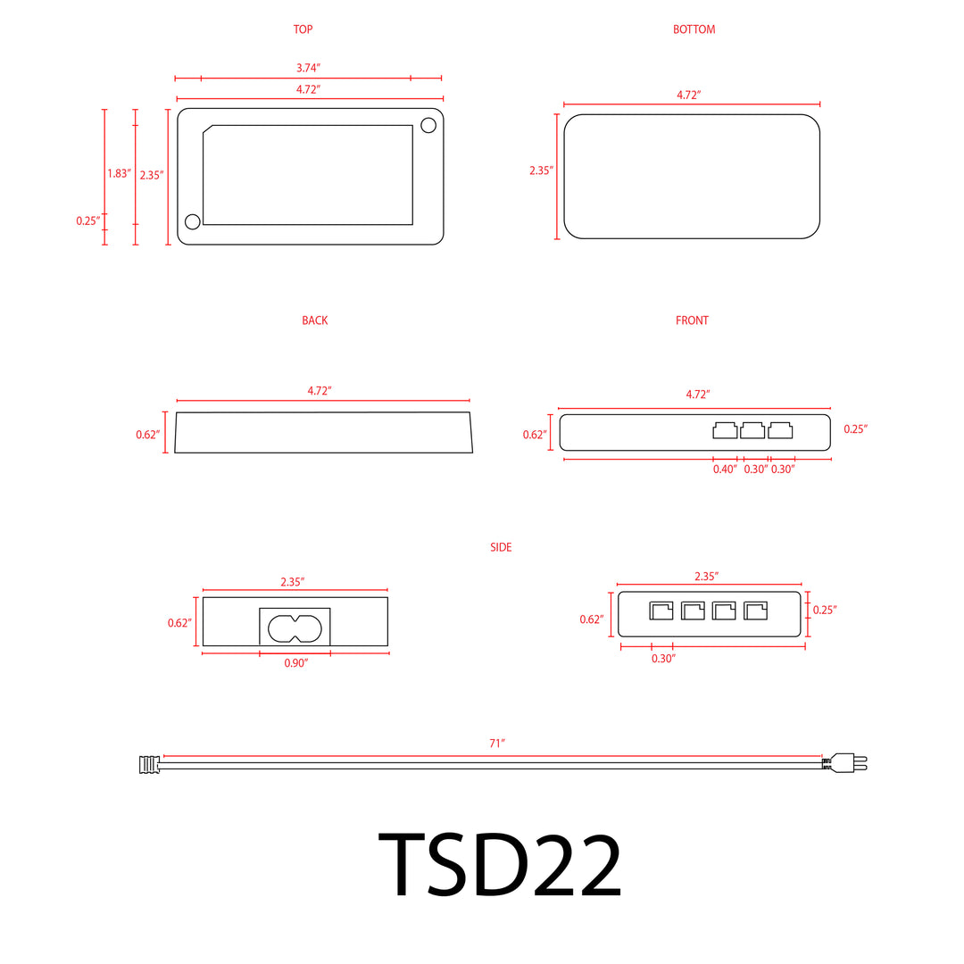 Outdoor Landscape Lighting LED 12V Low Voltage TSDC22 – Heavy Duty 12V DC 22W Low Voltage Transformer for LED Modules