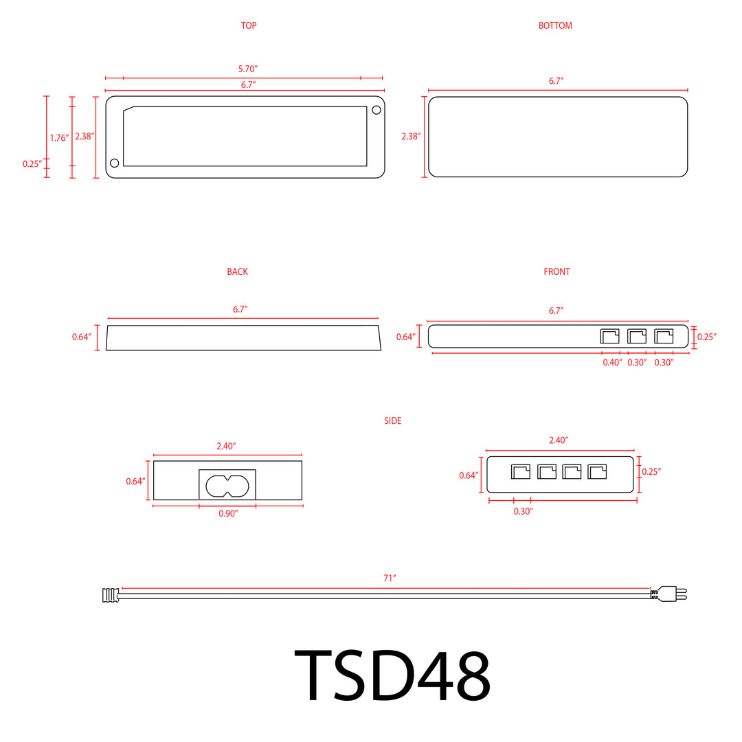 Outdoor Landscape Lighting LED 12V Low Voltage TSDC48 – Heavy Duty 12V DC 48W Low Voltage Transformer for LED Modules