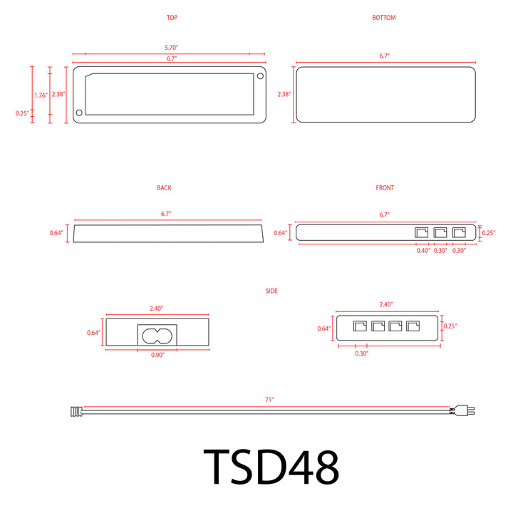 Outdoor Landscape Lighting LED 12V Low Voltage TSDC48 – Heavy Duty 12V DC 48W Low Voltage Transformer for LED Modules