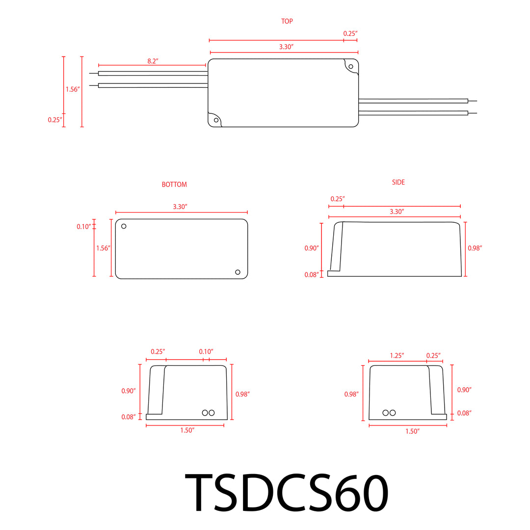 Outdoor Landscape Lighting LED 12V Low Voltage TSDCS60 – 12V 60W Low Voltage Transformer for LED Strip, Module and Tape Lights Residential Commercial
