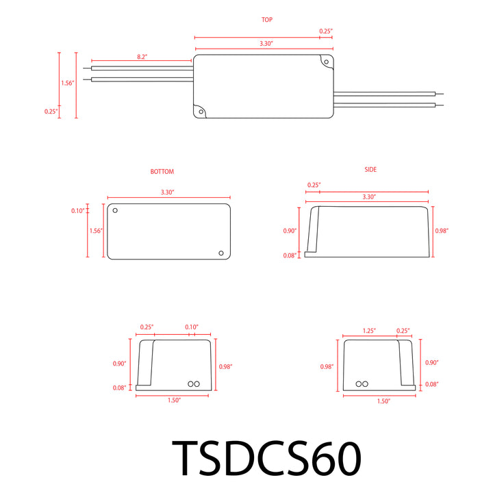 Outdoor Landscape Lighting LED 12V Low Voltage TSDCS60 – 12V 60W Low Voltage Transformer for LED Strip, Module and Tape Lights Residential Commercial