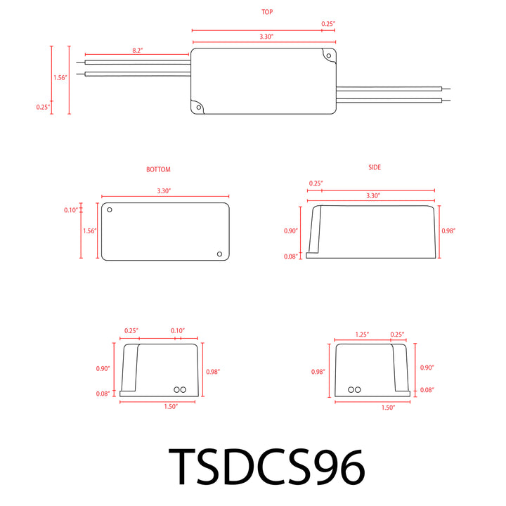 Outdoor Landscape Lighting LED 12V Low Voltage TSDCS96 – 24V DC 96W Low Voltage Transformer for LED Strip, Module and Tape Lights Residential Commercial