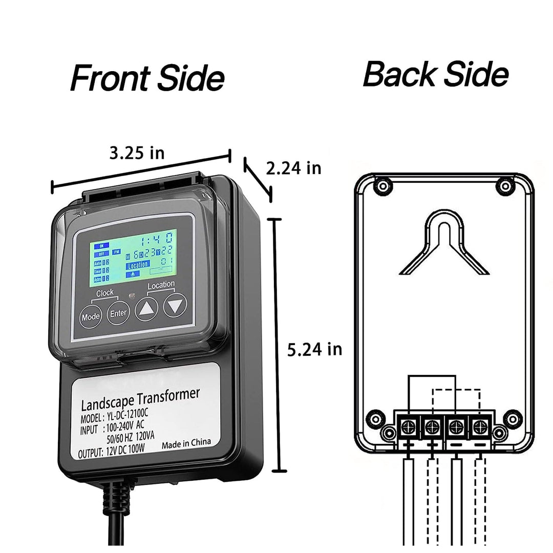 Outdoor Landscape Lighting LED 12V Low Voltage TSPDC100 DC12V 100W Digital Transformer | Low Voltage Power Supply