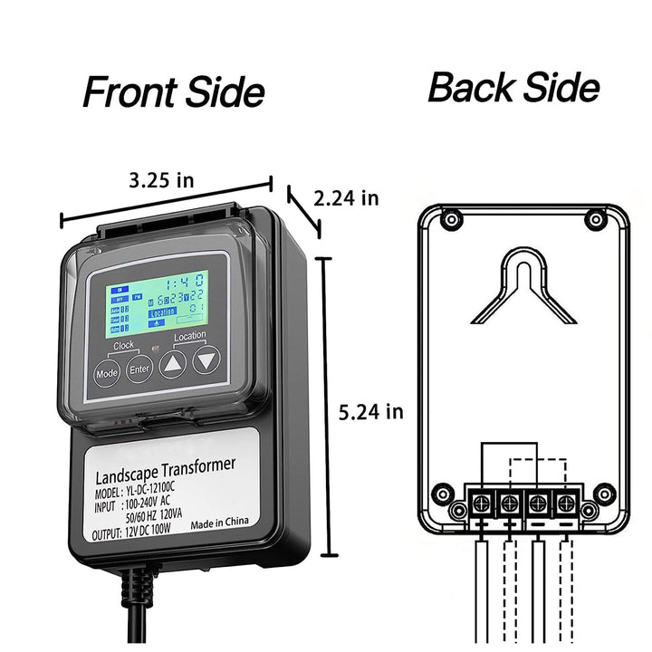 Outdoor Landscape Lighting LED 12V Low Voltage TSPDC100 DC12V 100W Digital Transformer | Low Voltage Power Supply