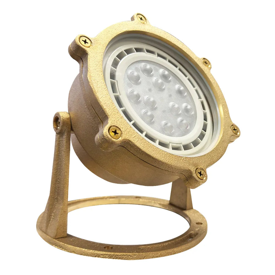 Outdoor Landscape Lighting LED 12V Low Voltage ULB02 Cast Brass Underwater Pond Light | 12V Low Voltage Landscape Light Lamp Ready PAR36 Socket