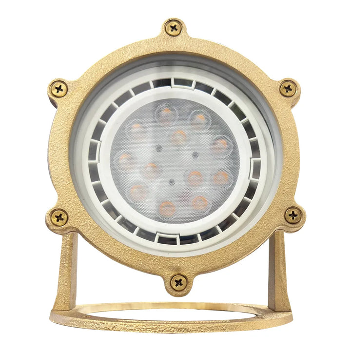 Outdoor Landscape Lighting LED 12V Low Voltage ULB02 Cast Brass Underwater Pond Light | 12V Low Voltage Landscape Light Lamp Ready PAR36 Socket
