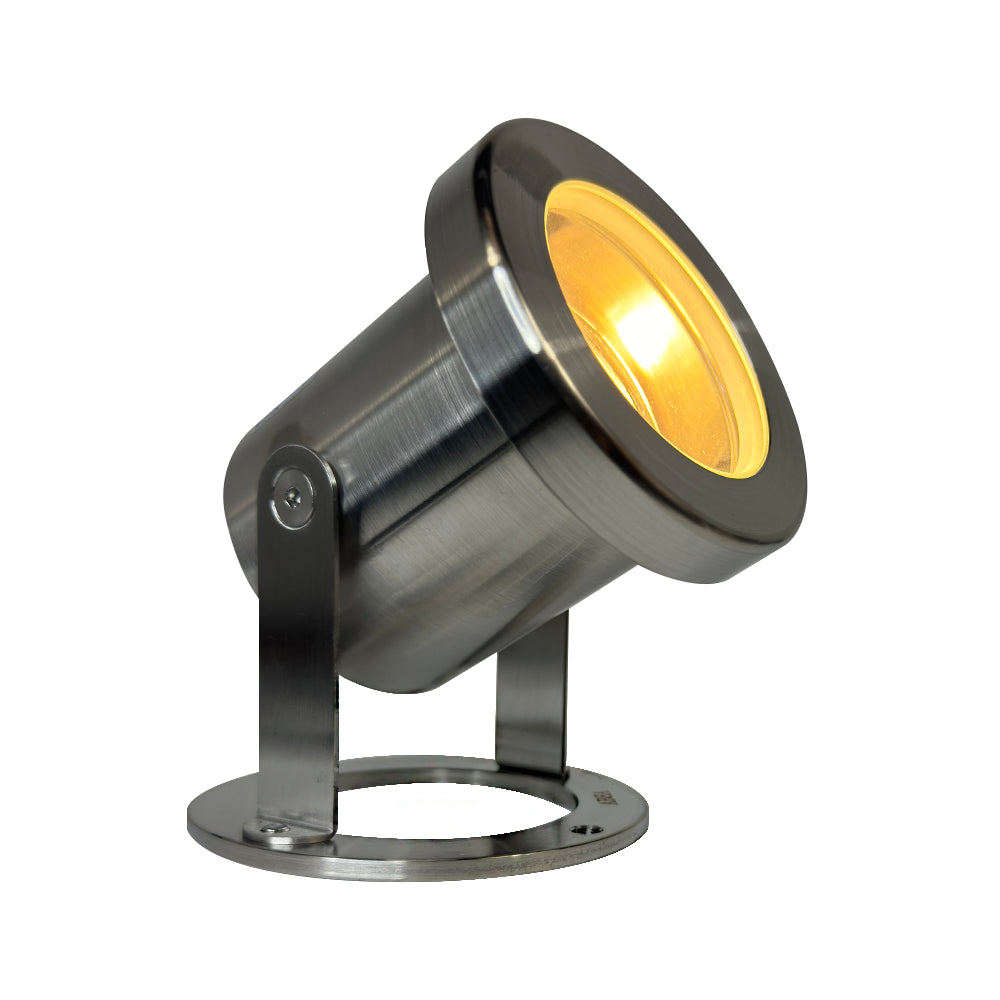 Outdoor Landscape Lighting LED 12V Low Voltage ULB03 Stainless Steel Underwater Pond Light | 12V Low Voltage Landscape Light Lamp Ready MR16 Socket