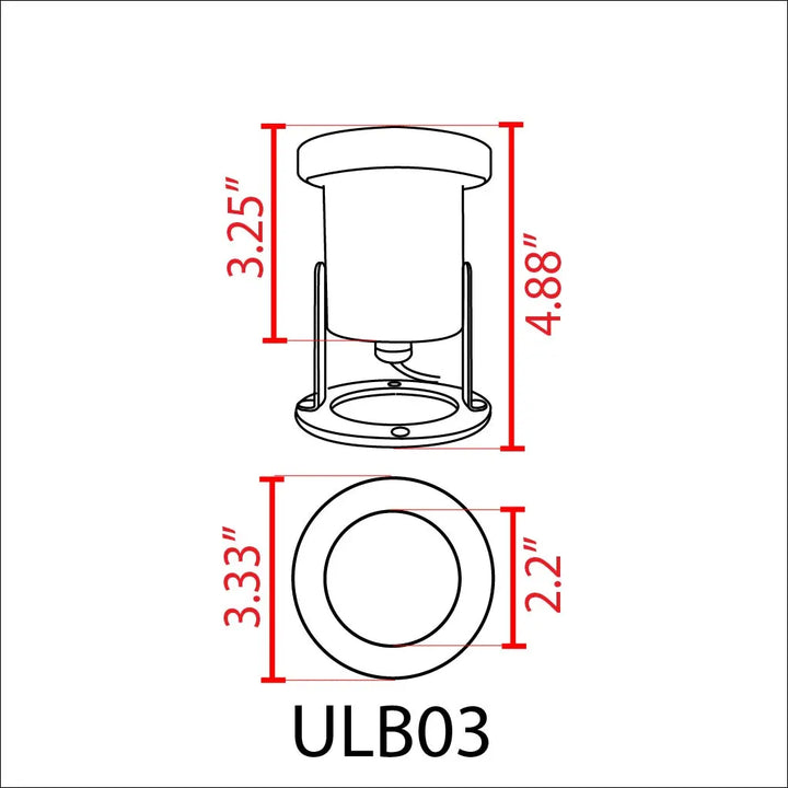 Outdoor Landscape Lighting LED 12V Low Voltage ULB03 Stainless Steel Underwater Pond Light | 12V Low Voltage Landscape Light Lamp Ready MR16 Socket