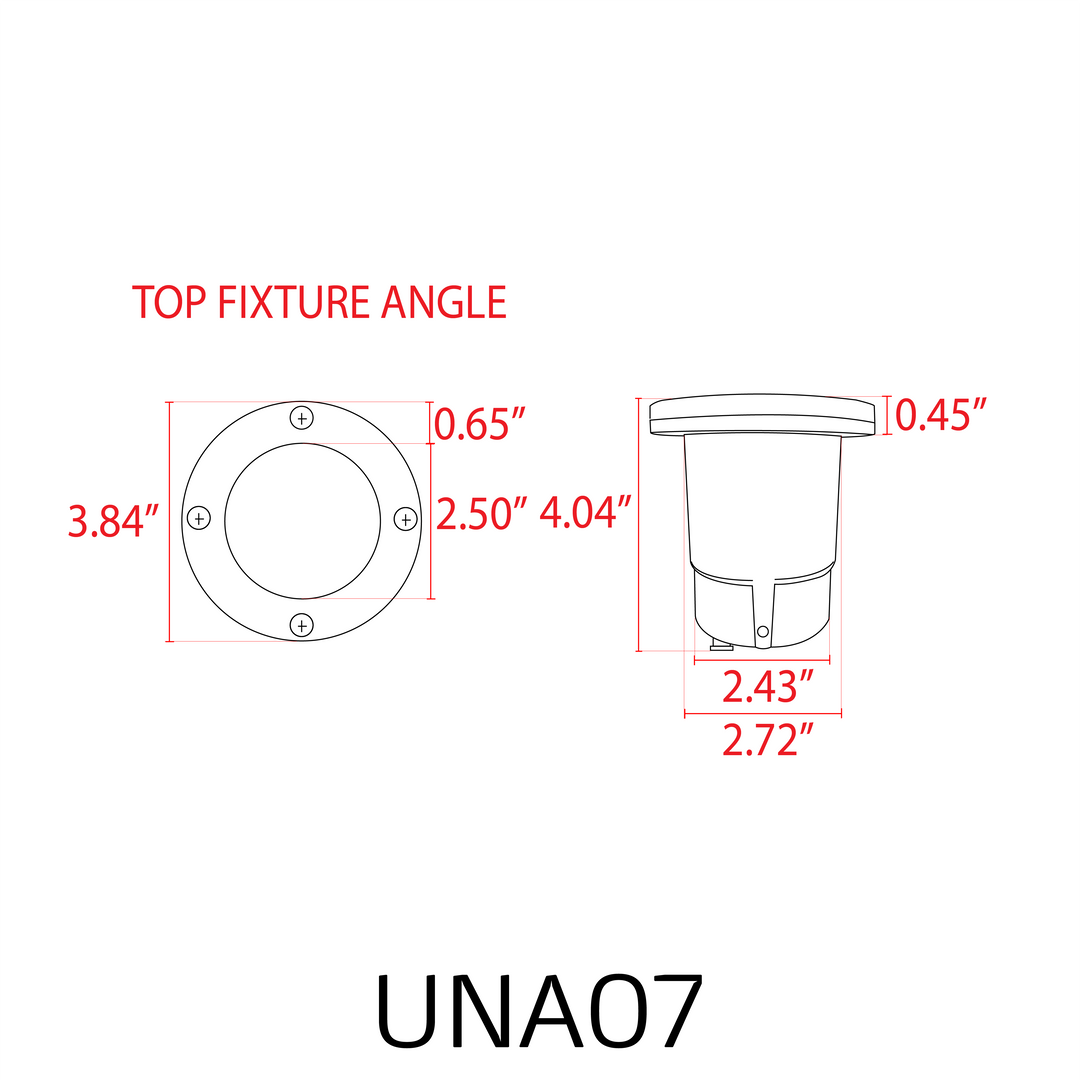 Outdoor Landscape Lighting LED 12V Low Voltage UNA07 Cast Aluminum In-Ground Well Light |12V Low Voltage Landscape Light Lamp Ready MR16 Socket