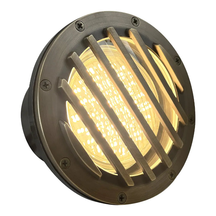 Outdoor Landscape Lighting LED 12V Low Voltage UNB01 Cast Brass In-Ground Well Light | 12V Low Voltage Landscape Light Lamp Ready PAR36 Socket