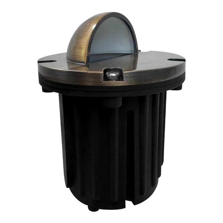 Outdoor Landscape Lighting LED 12V Low Voltage UNB02 Cast Brass In-Ground Well Light | 12V Low Voltage Landscape Light Lamp Ready MR16 Socket Natural Brass