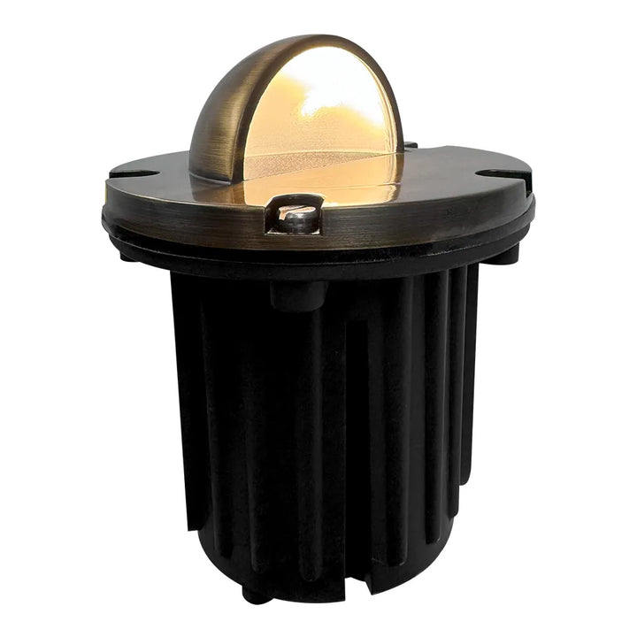 Outdoor Landscape Lighting LED 12V Low Voltage UNB02 4x/8x/12x Package Cast Brass 12V Low Voltage Half Moon Round LED In-ground Well Light IP65 Waterproof with MR16 5W 3000K Bulb