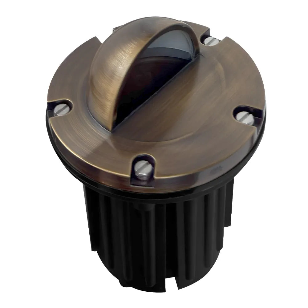 Outdoor Landscape Lighting LED 12V Low Voltage UNB02 4x/8x/12x Package Cast Brass 12V Low Voltage Half Moon Round LED In-ground Well Light IP65 Waterproof with MR16 5W 3000K Bulb