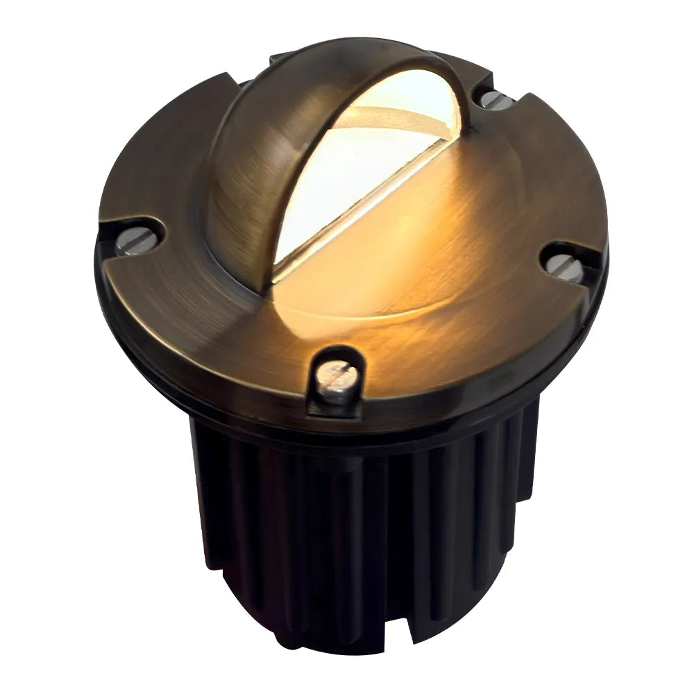 Outdoor Landscape Lighting LED 12V Low Voltage UNB02 4x/8x/12x Package Cast Brass 12V Low Voltage Half Moon Round LED In-ground Well Light IP65 Waterproof with MR16 5W 3000K Bulb