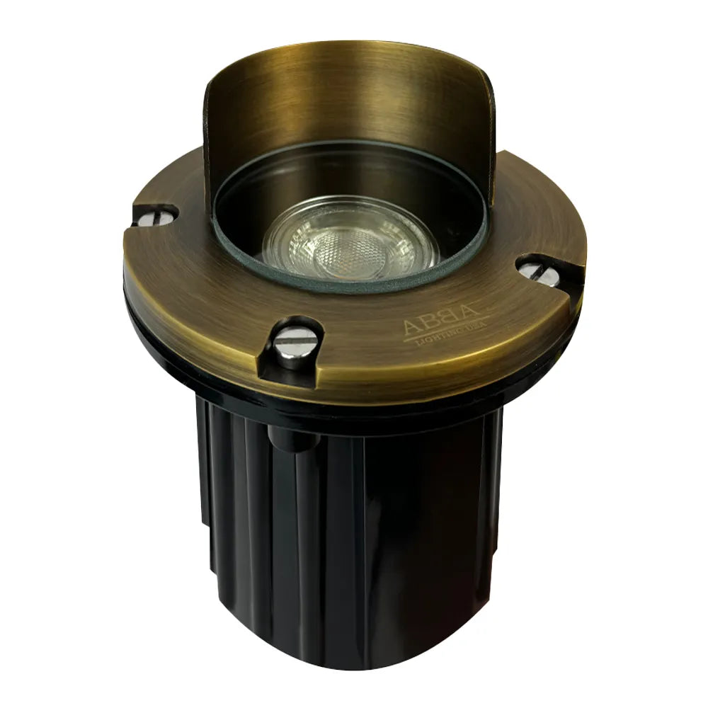 Outdoor Landscape Lighting LED 12V Low Voltage UNB03 Cast Brass In-Ground Well Light | 12V Low Voltage Landscape Light Lamp Ready MR16 Socket Natural Brass