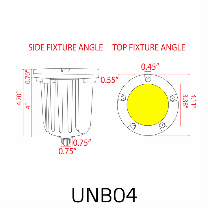 Outdoor Landscape Lighting LED 12V Low Voltage UNB04 Cast Brass In-Ground Well Light | Lamp Ready 12V Low Voltage Landscape Light