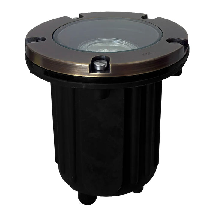 Outdoor Landscape Lighting LED 12V Low Voltage UNB04 Cast Brass In-Ground Well Light | Lamp Ready 12V Low Voltage Landscape Light