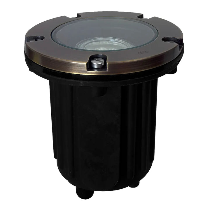 Outdoor Landscape Lighting LED 12V Low Voltage UNB04 Cast Brass In-Ground Well Light | Lamp Ready 12V Low Voltage Landscape Light
