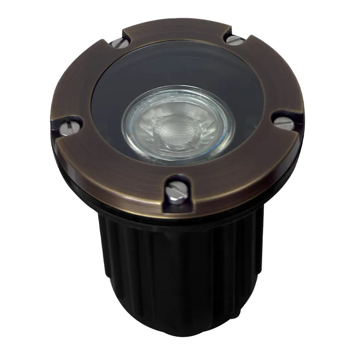 Outdoor Landscape Lighting LED 12V Low Voltage UNB04 Cast Brass In-Ground Well Light | Lamp Ready 12V Low Voltage Landscape Light