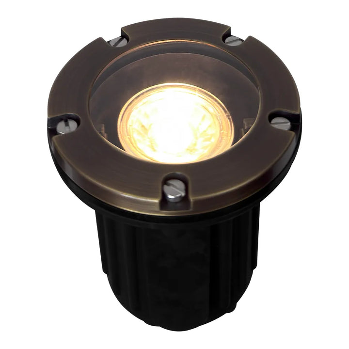 Outdoor Landscape Lighting LED 12V Low Voltage UNB04 Cast Brass In-Ground Well Light | Lamp Ready 12V Low Voltage Landscape Light