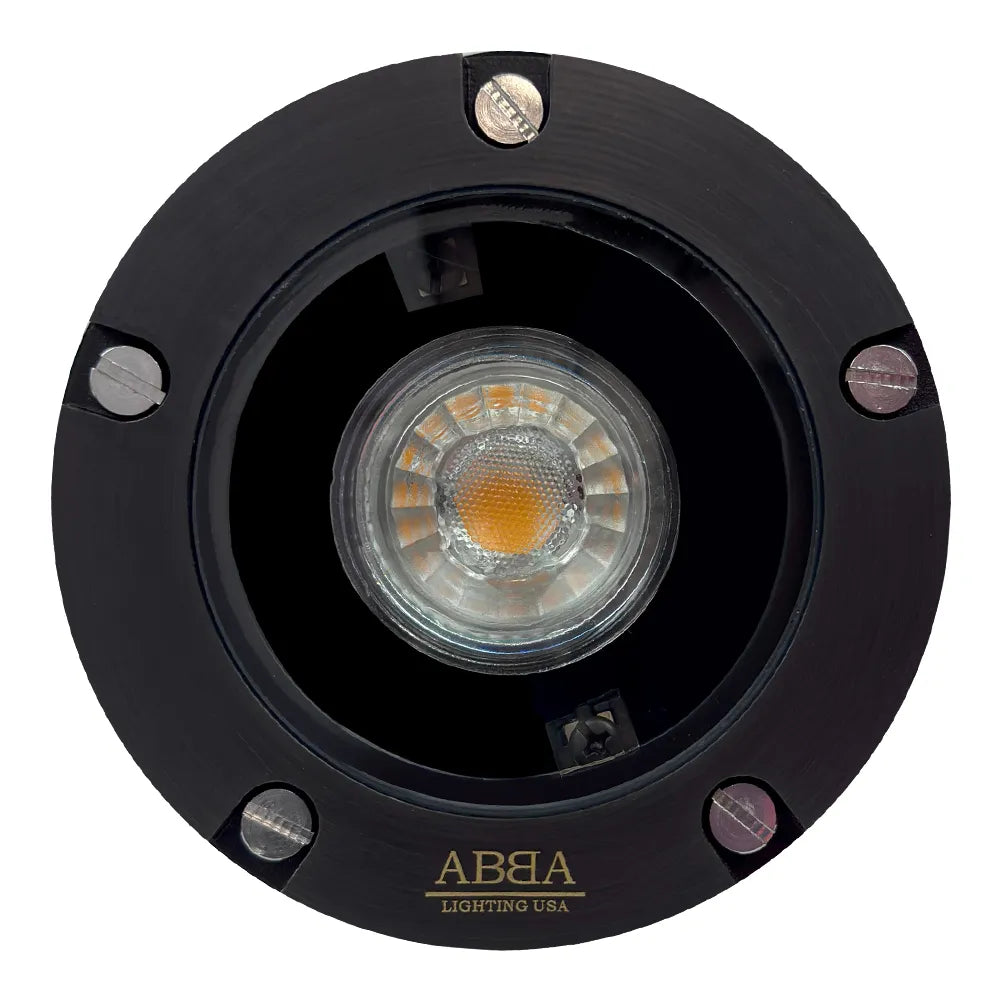 Outdoor Landscape Lighting LED 12V Low Voltage UNB04 Cast Brass In-Ground Well Light | Lamp Ready 12V Low Voltage Landscape Light Black Brass