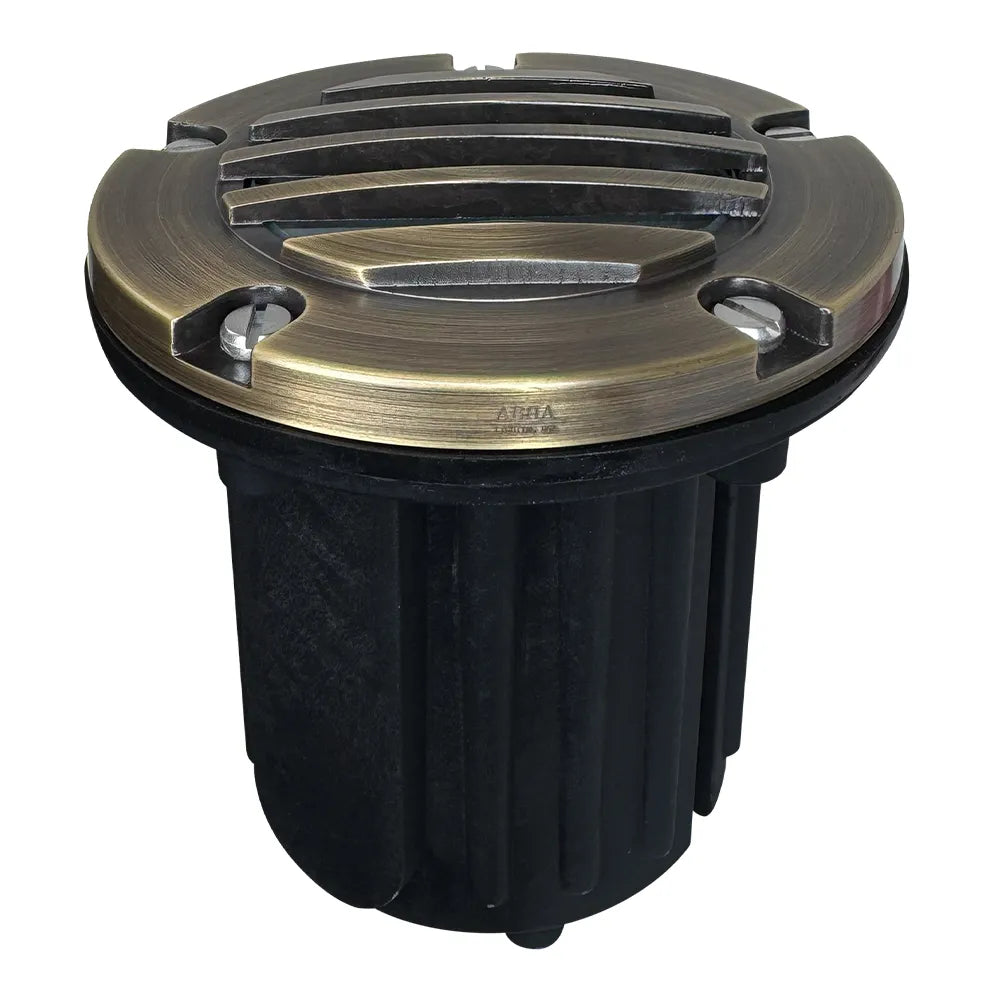 Outdoor Landscape Lighting LED 12V Low Voltage UNB06 Cast Brass In-Ground Well Light | 12V Low Voltage Landscape Light Lamp Ready MR16 Socket