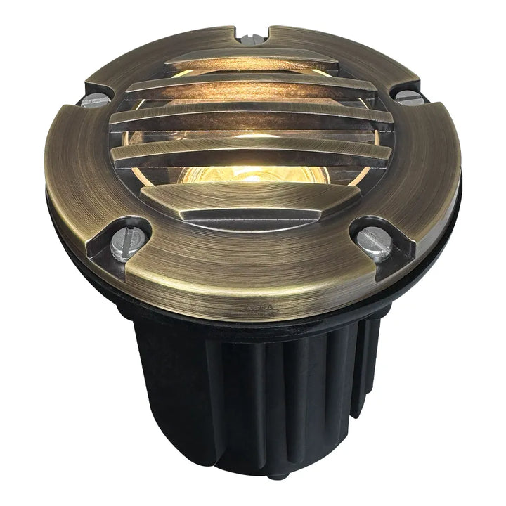 Outdoor Landscape Lighting LED 12V Low Voltage UNB06 4x/8x/12x Package Cast Brass 12V Low Voltage Round Grill LED In-Ground Well Light IP65 Waterproof with MR16 5W 3000K Bulb
