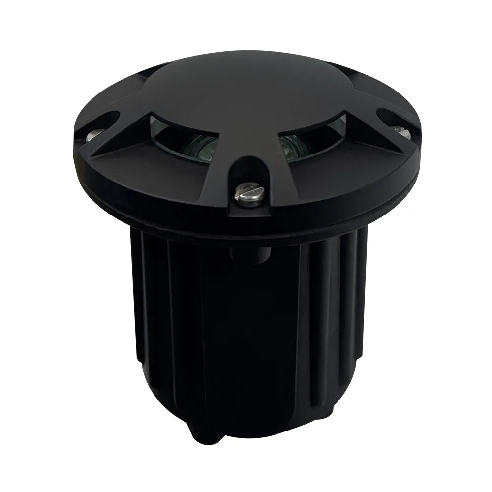 Outdoor Landscape Lighting LED 12V Low Voltage UNB07 Cast Brass In-Ground Well Light | 12V Low Voltage Landscape Light Lamp Ready MR16 Socket Black Brass