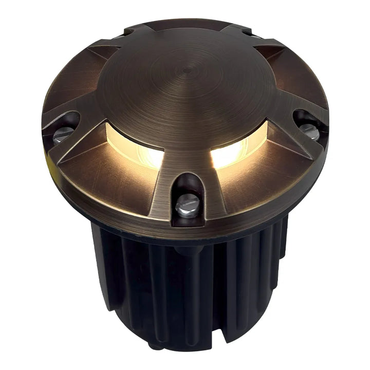 Outdoor Landscape Lighting LED 12V Low Voltage UNB07 Cast Brass In-Ground Well Light | 12V Low Voltage Landscape Light Lamp Ready MR16 Socket