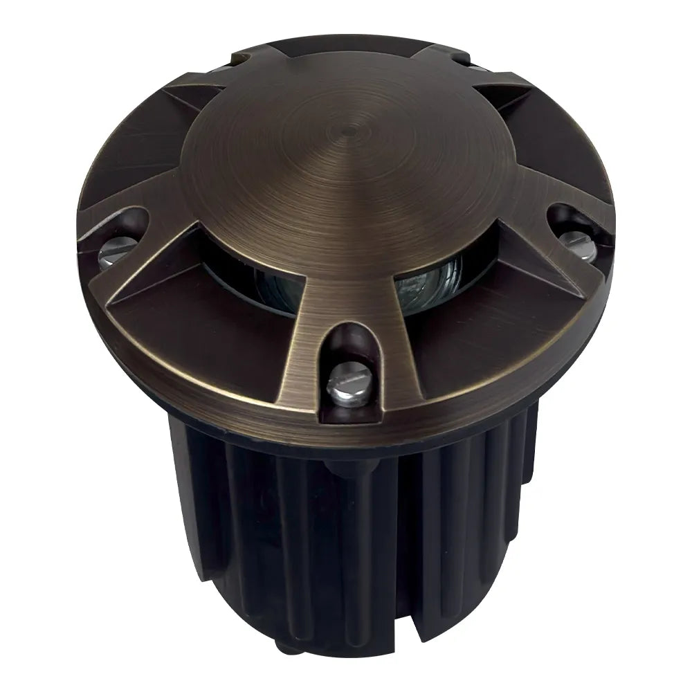 Outdoor Landscape Lighting LED 12V Low Voltage UNB07 Cast Brass In-Ground Well Light | 12V Low Voltage Landscape Light Lamp Ready MR16 Socket