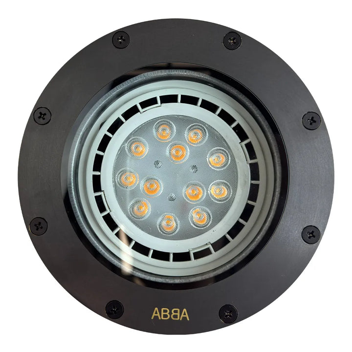 Outdoor Landscape Lighting LED 12V Low Voltage UNB08 Cast Brass In-Ground Well Light | 12V Low Voltage Landscape Light Lamp Ready PAR36 Socket
