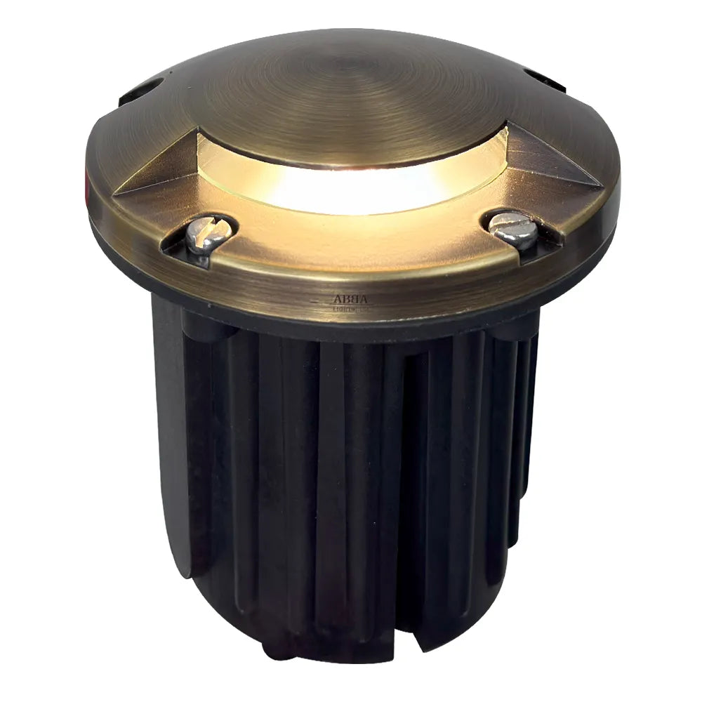 Outdoor Landscape Lighting LED 12V Low Voltage UNB09 4x/8x/12x Package Cast Brass Round Mono-Directional 12V Low Voltage LED In-ground Light with MR16 5W 3000K Bulb