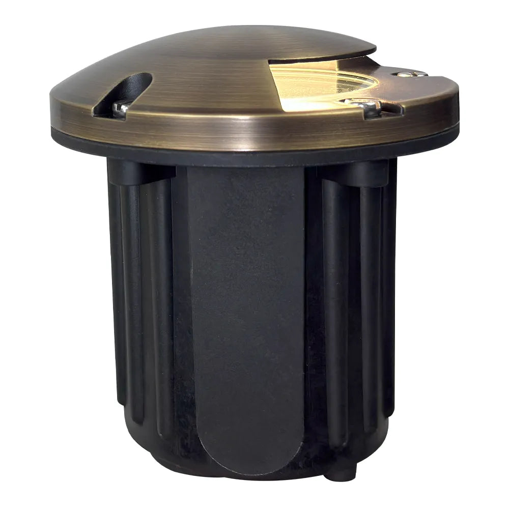 Outdoor Landscape Lighting LED 12V Low Voltage UNB09 Cast Brass In-Ground Well Light | 12V Low Voltage Landscape Light Lamp Ready MR16 Socket