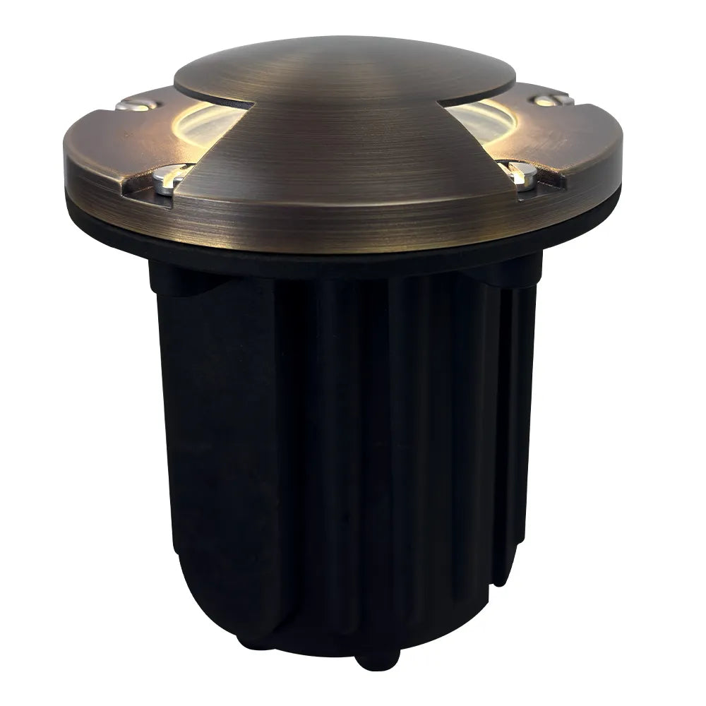 Outdoor Landscape Lighting LED 12V Low Voltage UNB10 Cast Brass In-Ground Well Light | 12V Low Voltage Landscape Light Lamp Ready MR16 Socket