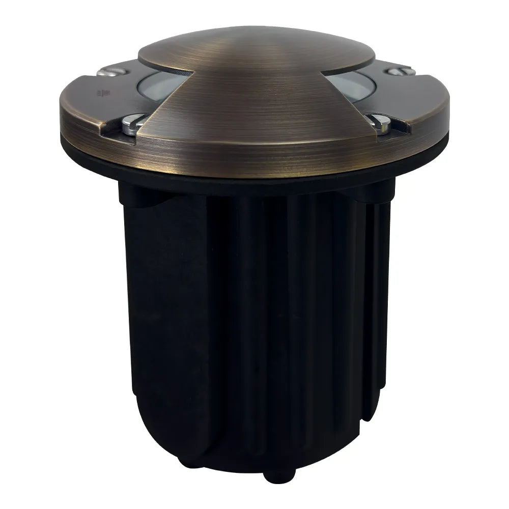 Outdoor Landscape Lighting LED 12V Low Voltage UNB10 Cast Brass In-Ground Well Light | 12V Low Voltage Landscape Light Lamp Ready MR16 Socket