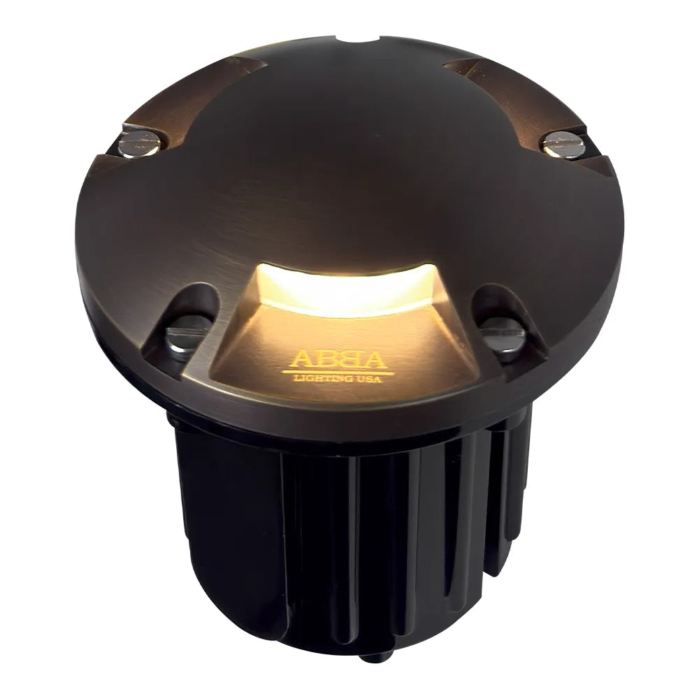 Outdoor Landscape Lighting LED 12V Low Voltage UNB11 4x/8x/12x Package Cast Brass Round Tri-Directional 12V Low Voltage LED In-ground Light with MR16 5W 3000K Bulb