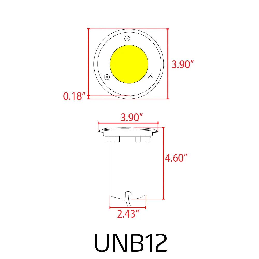 Outdoor Landscape Lighting LED 12V Low Voltage UNB12 4x/8x/12x Package Cast Brass 12V Low Voltage Round LED In-ground Well Light IP65 Waterproof with MR16 5W 3000K Bulb