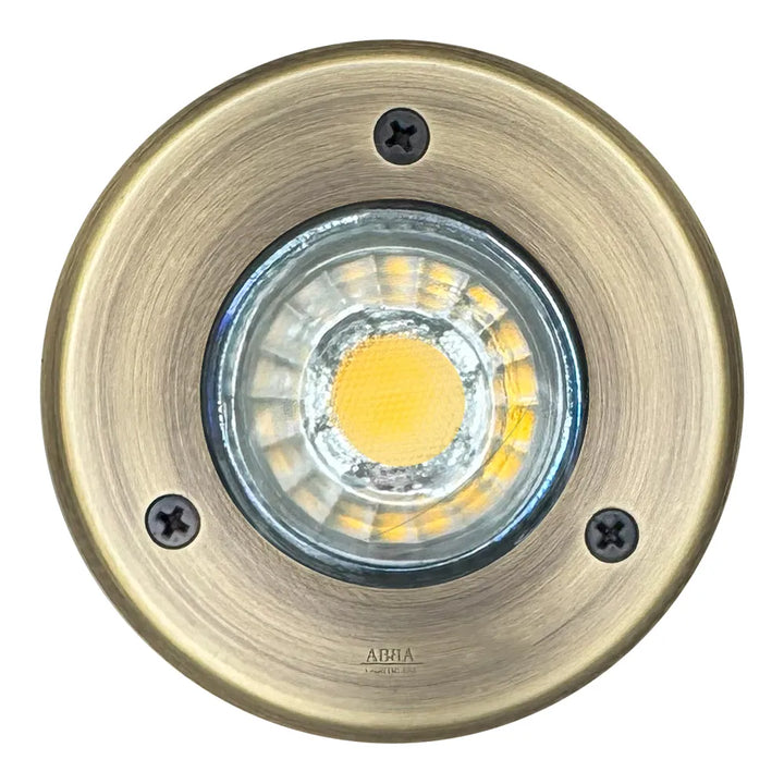 Outdoor Landscape Lighting LED 12V Low Voltage UNB12 Cast Brass In-Ground Well Light | 12V Low Voltage Landscape Light Lamp Ready MR16 Socket