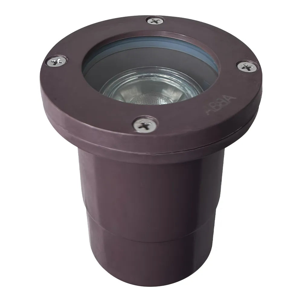 Outdoor Landscape Lighting LED 12V Low Voltage UNF07 Fiber Glass 12V Low Voltage Round LED In-ground Well Light IP65 Waterproof Lamp Ready MR16 Socket Brown