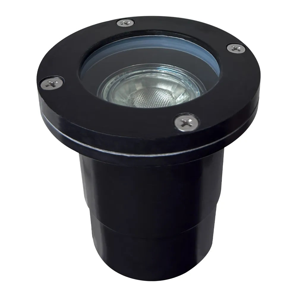 Outdoor Landscape Lighting LED 12V Low Voltage UNF07 Fiber Glass 12V Low Voltage Round LED In-ground Well Light IP65 Waterproof Lamp Ready MR16 Socket Black