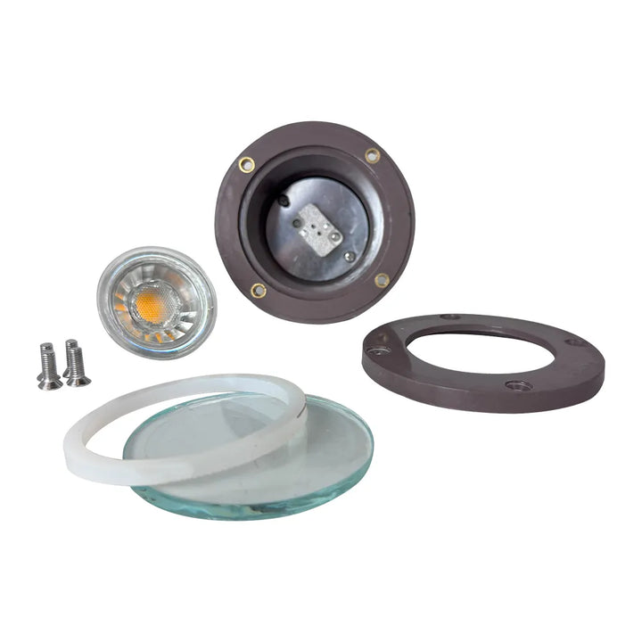 Outdoor Landscape Lighting LED 12V Low Voltage UNF07 Fiber Glass 12V Low Voltage Round LED In-ground Well Light IP65 Waterproof Lamp Ready MR16 Socket